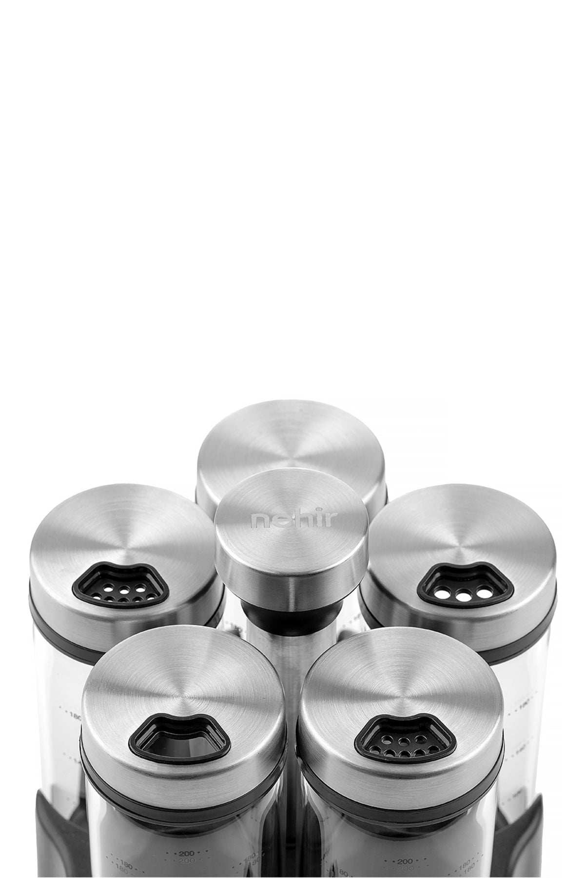 6 Parça Borosilikat Döner Standlı Baharatlık Seti