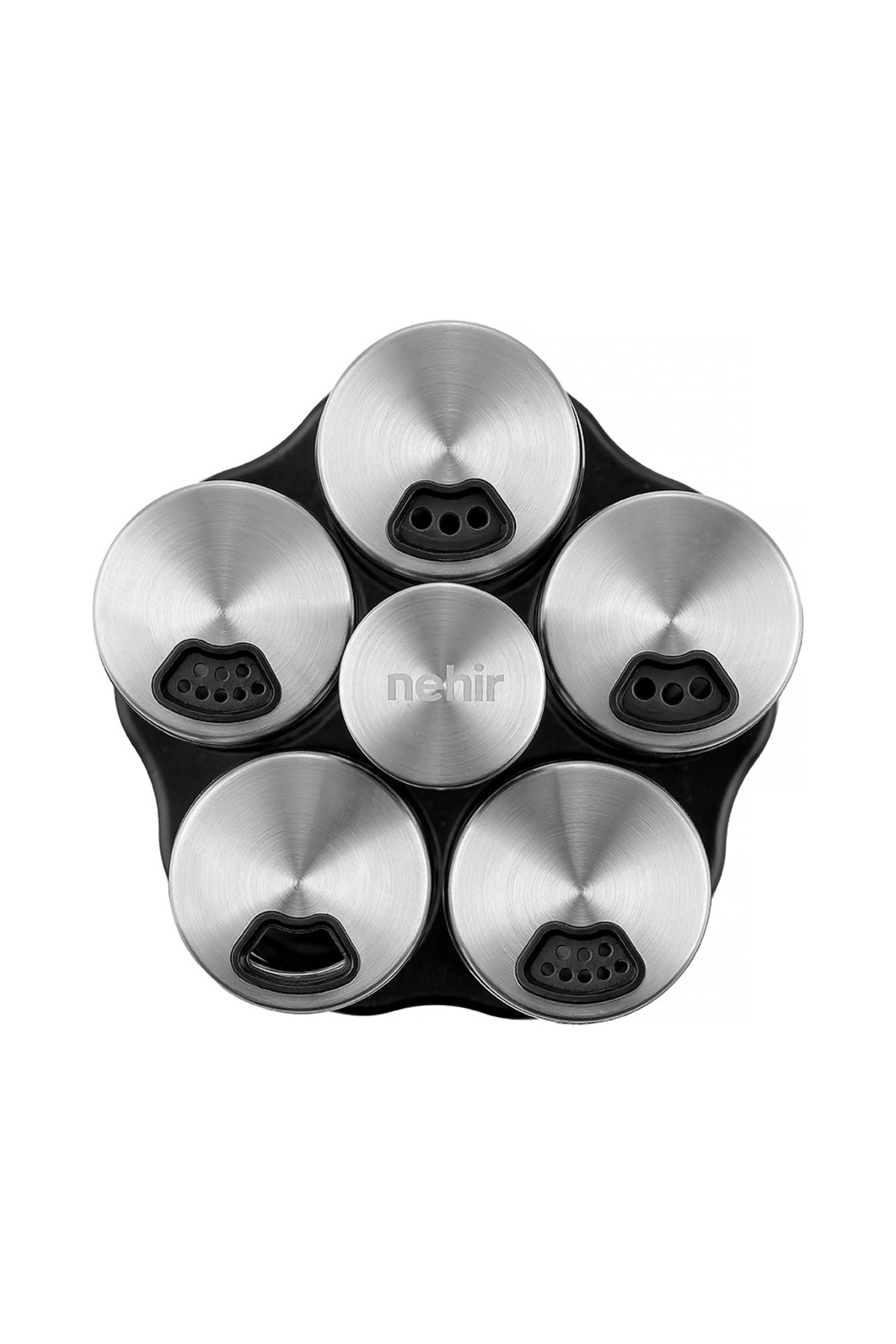 6 Parça Borosilikat Döner Standlı Baharatlık Seti