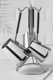 Everest 4 Piece Stainless Steel Coffee Pot Set with Stand
