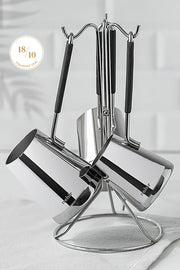 Everest 4 Piece Stainless Steel Coffee Pot Set with Stand