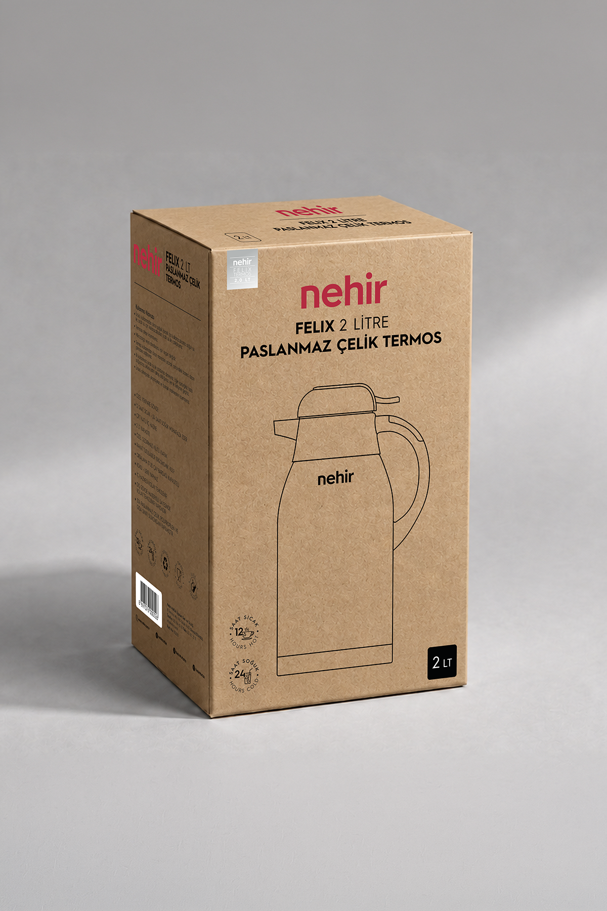 Felix Paslanmaz Çelik Termos 2 Litre