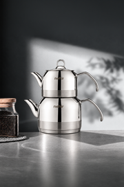 Lotus Midi Medium Size Stainless Steel 1.0-1.9 Lt. Teapot Set