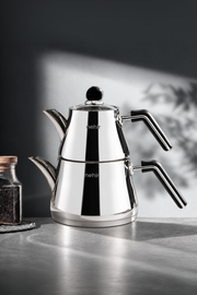 Luna Maxi Büyük Boy Paslanmaz Çelik 1.10-2.25 Litre Çaydanlık Takımı