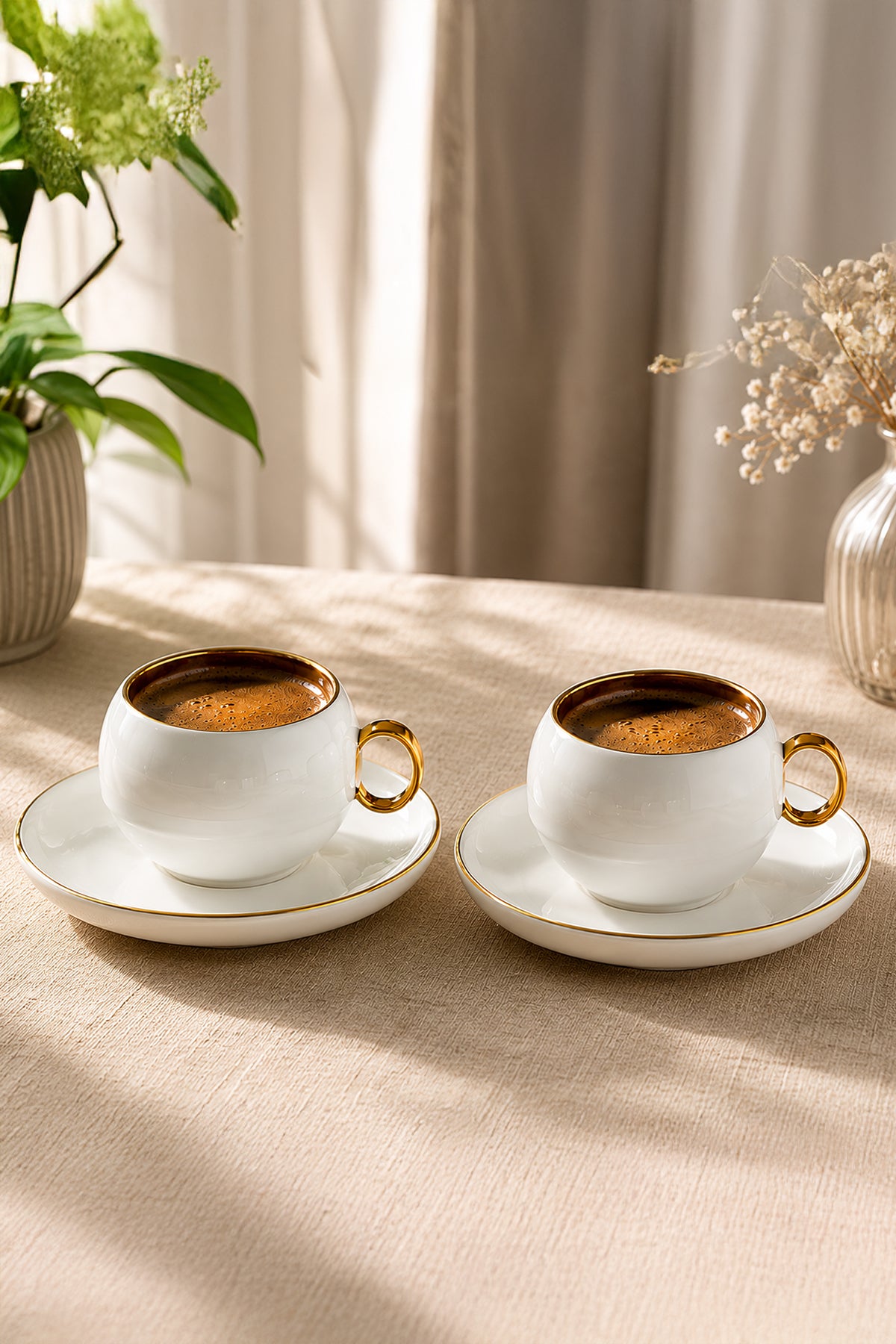 Monica 6 Kişilik 12 Parça Porselen Kahve Fincan Takımı