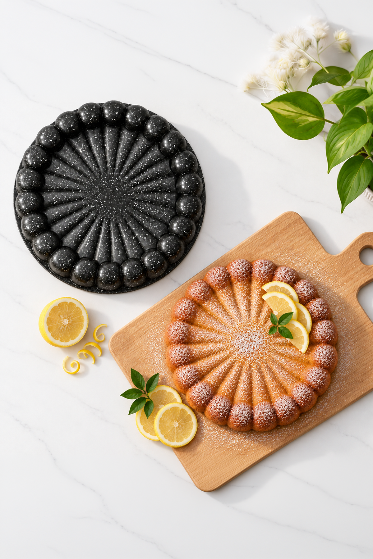 Papatya Siyah Döküm Tart Kalıbı 26 Cm