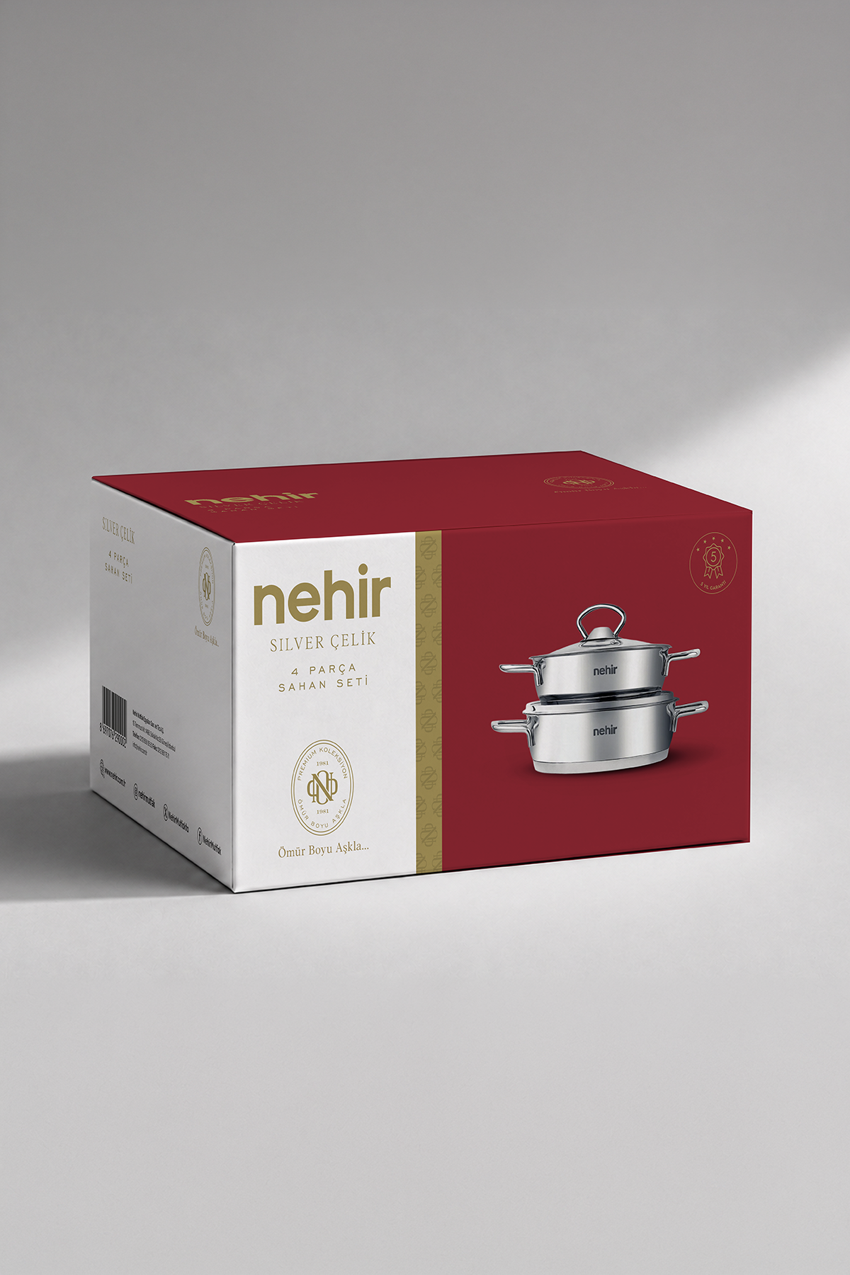 Silver 4 Parça Paslanmaz Çelik Sahan Seti (18-20 cm)
