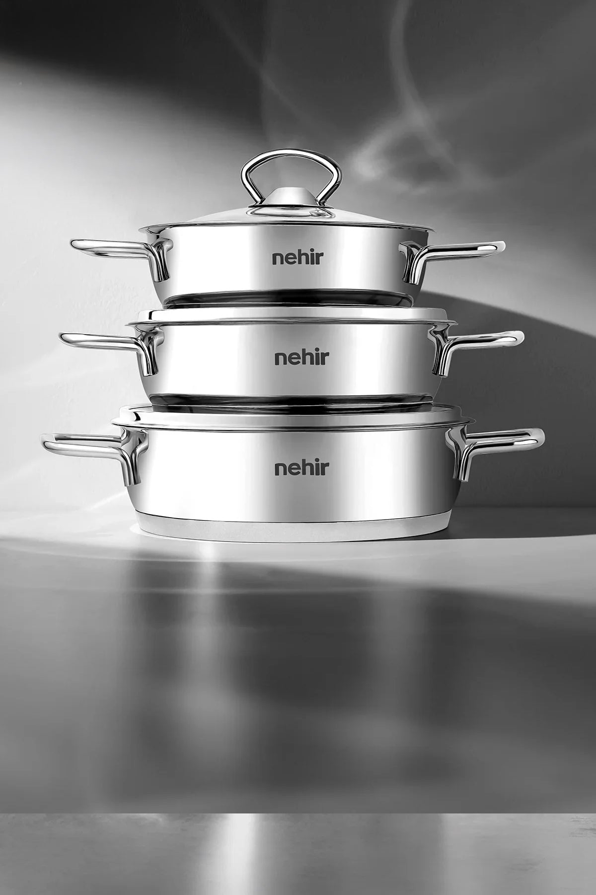 Silver 6 Parça Paslanmaz Çelik Sahan Seti (16-18-20 Cm)