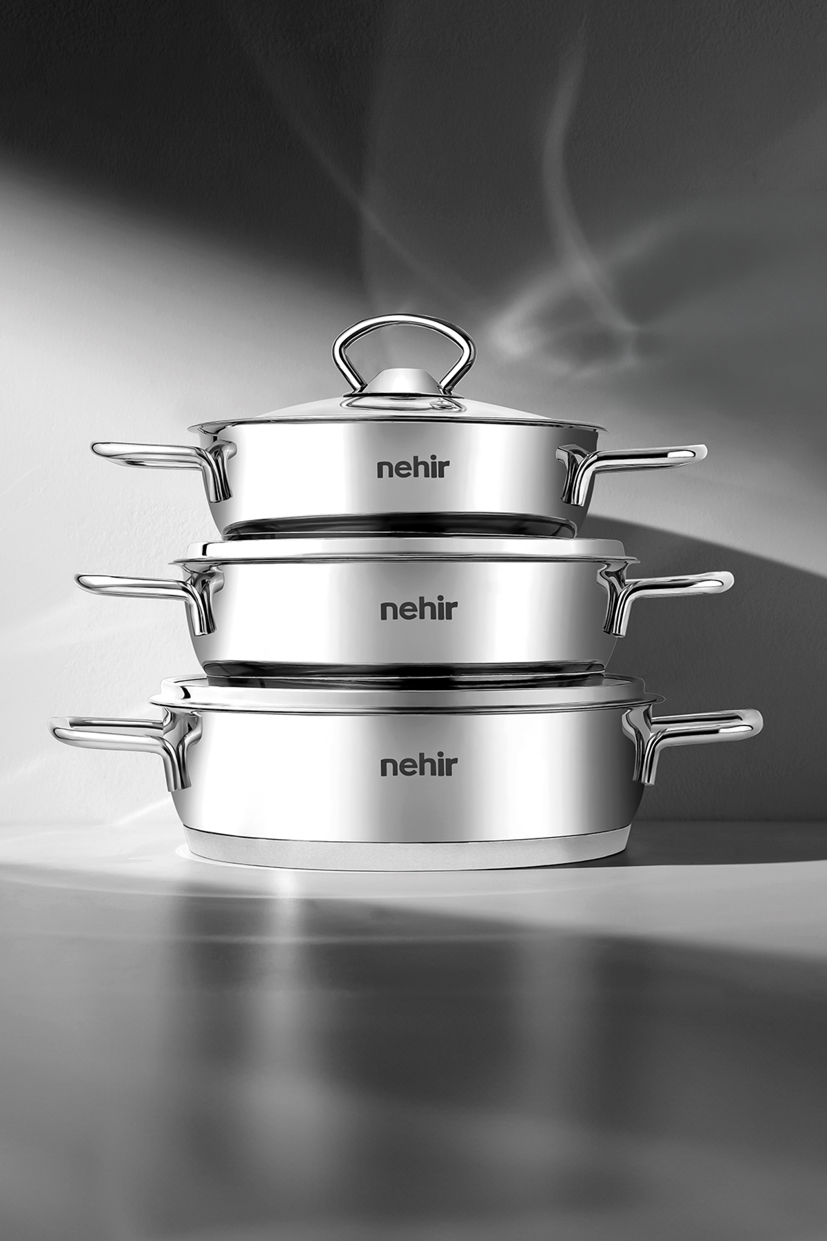Silver 6 Parça Paslanmaz Çelik Sahan Seti (16-18-20 Cm)