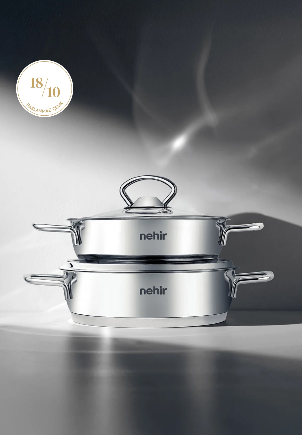 Silver 4 Parça Paslanmaz Çelik Sahan Seti (18-20 cm)