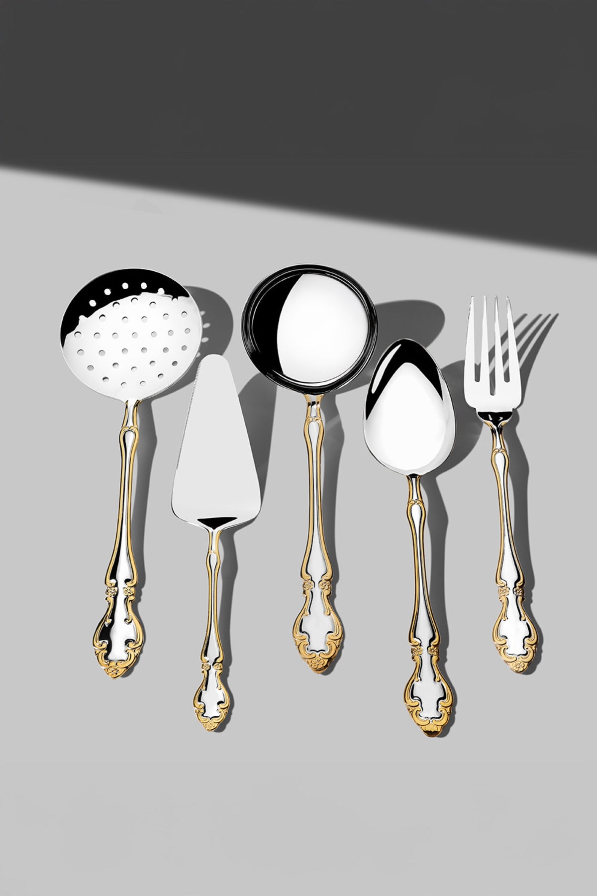 Adriana Altın Sade 12 Kişilik 89 Parça Kutulu Çatal Kaşık Bıçak Takımı