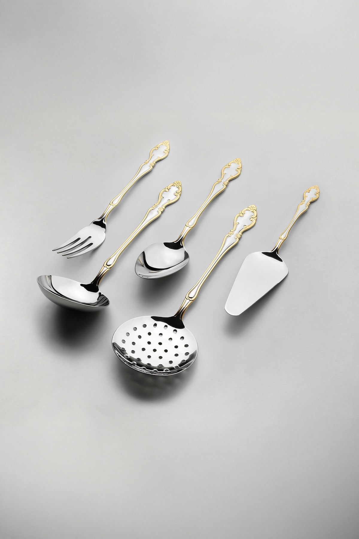 Adriana Altın Sade 12 Kişilik 89 Parça Kutulu Çatal Kaşık Bıçak Takımı