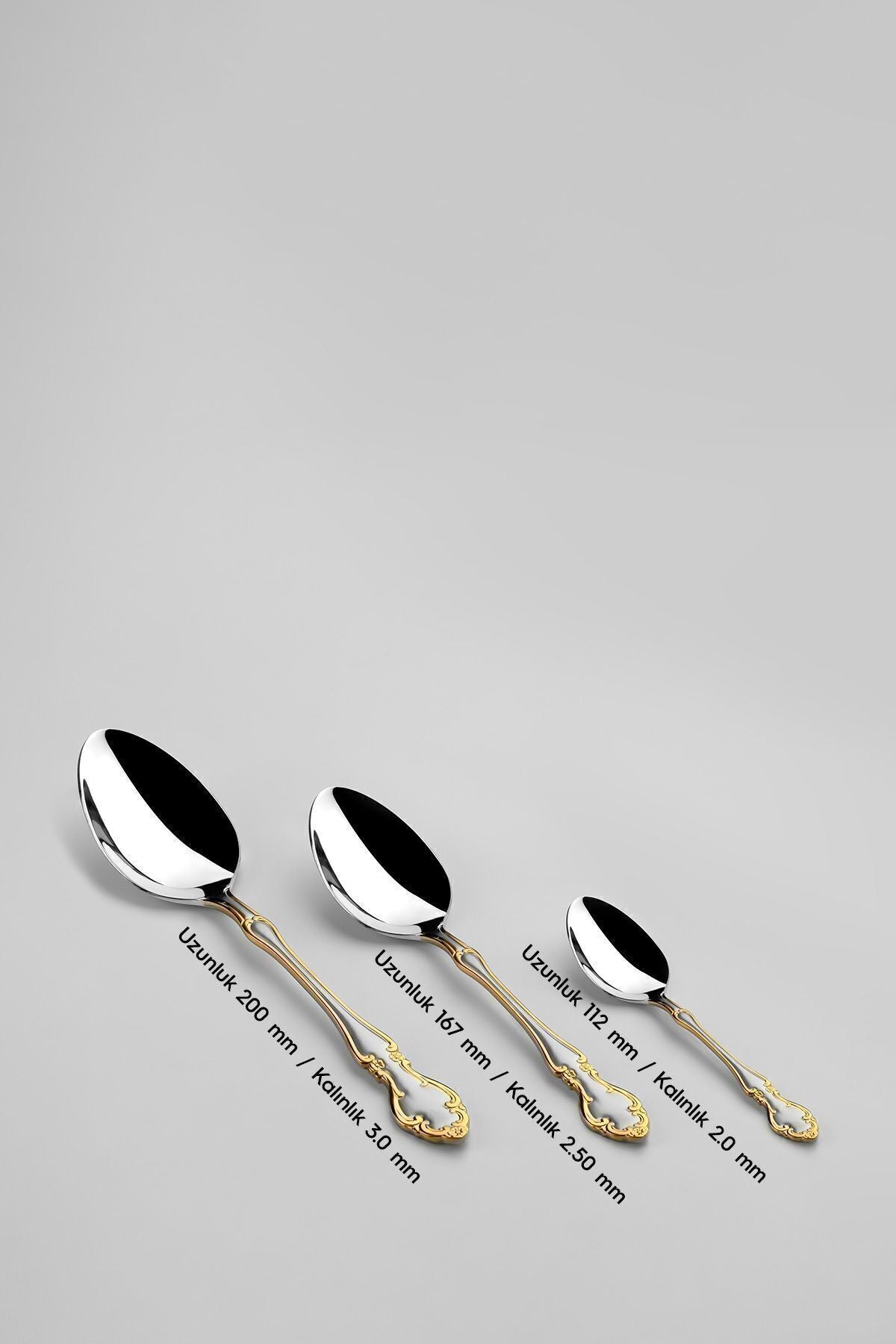 Adriana Altın Saten 12 Kişilik 84 Parça Kutulu Çatal Kaşık Bıçak Takımı