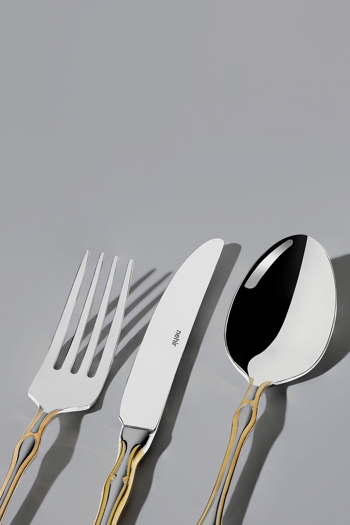 Adriana Altın Saten 12 Kişilik 89 Parça Kutulu Çatal Kaşık Bıçak Takımı