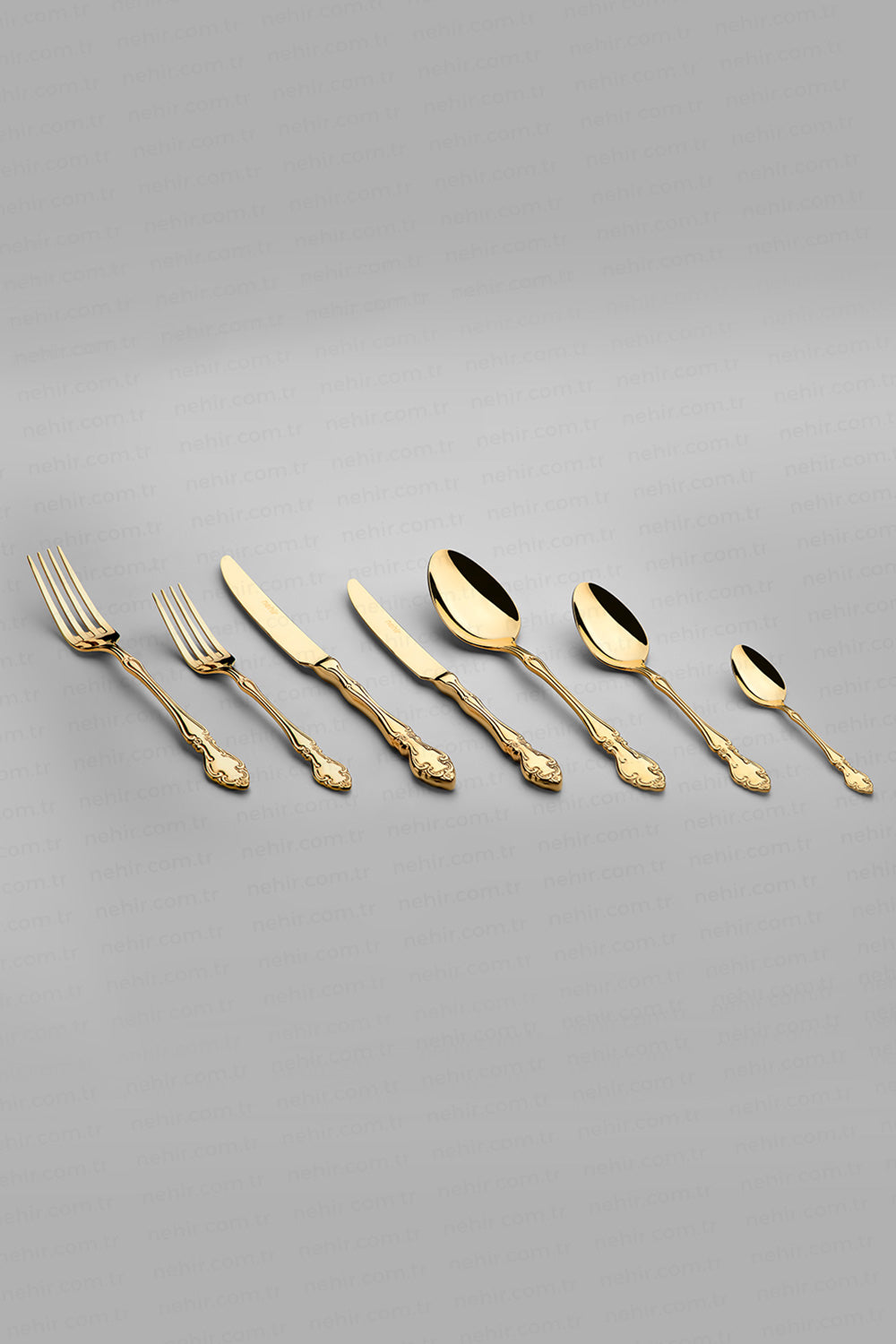 Adriana Full Altın 12 Kişilik 84 Parça Kutulu Çatal Kaşık Bıçak Takımı