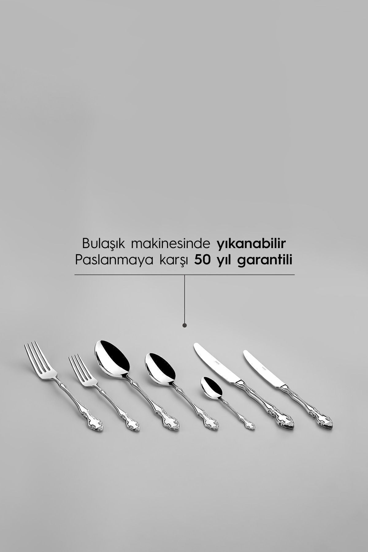 Adriana Sade 12 Kişilik 84 Parça Deri Kutulu Çatal Kaşık Bıçak Takımı