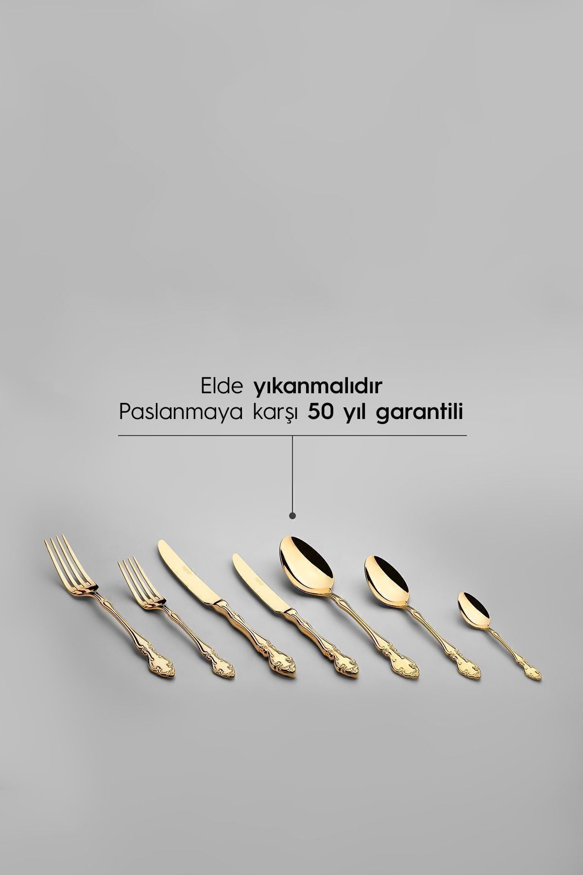 Adriana Full Altın 12 Kişilik 89 Parça Deri Kutulu Çatal Kaşık Bıçak Takımı