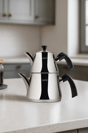 Almira Midi Orta Boy Paslanmaz Çelik 0.75-1.50 Lt. Çaydanlık Takımı