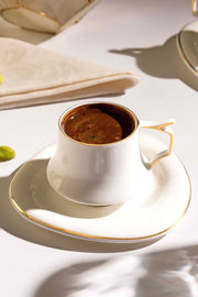 Angela 6 Kişilik 12 Parça Porselen Kahve Fincan Takımı