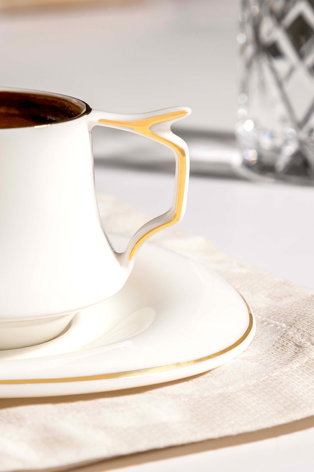 Angela 6 Kişilik 12 Parça Porselen Kahve Fincan Takımı