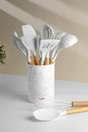 Angela Ahşap Silikon 12 Parça Servis Takımı