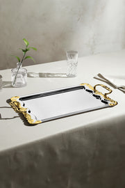 Babil Gold Plain Steel Tea Tray