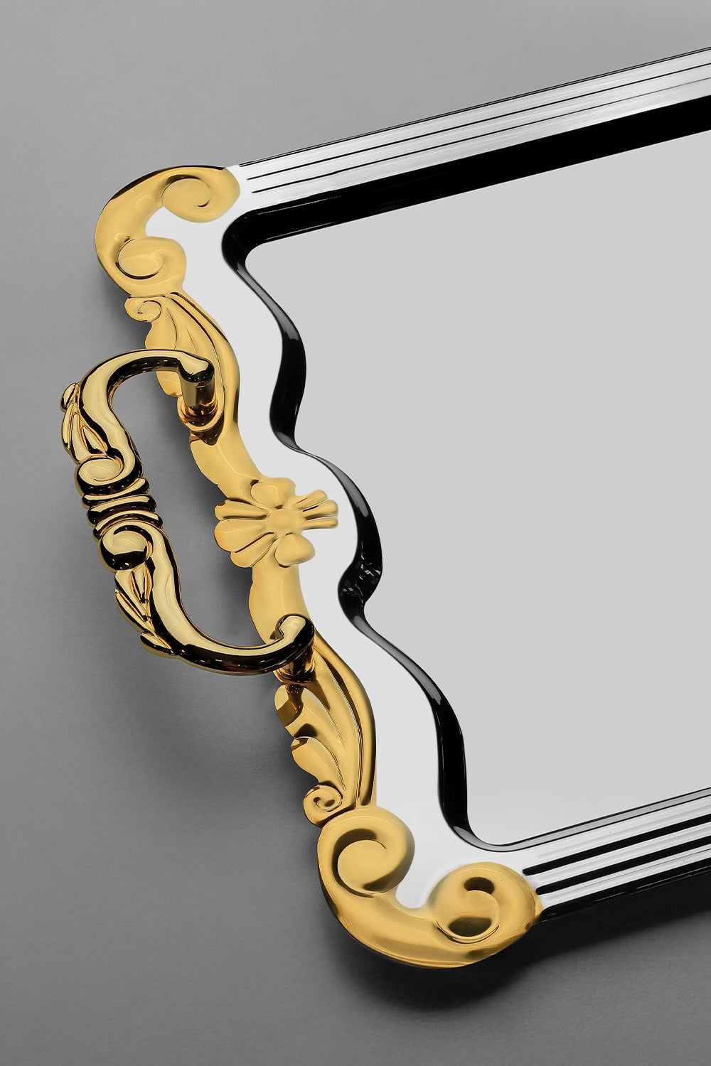 Babil Gold Plain Steel Tea Tray