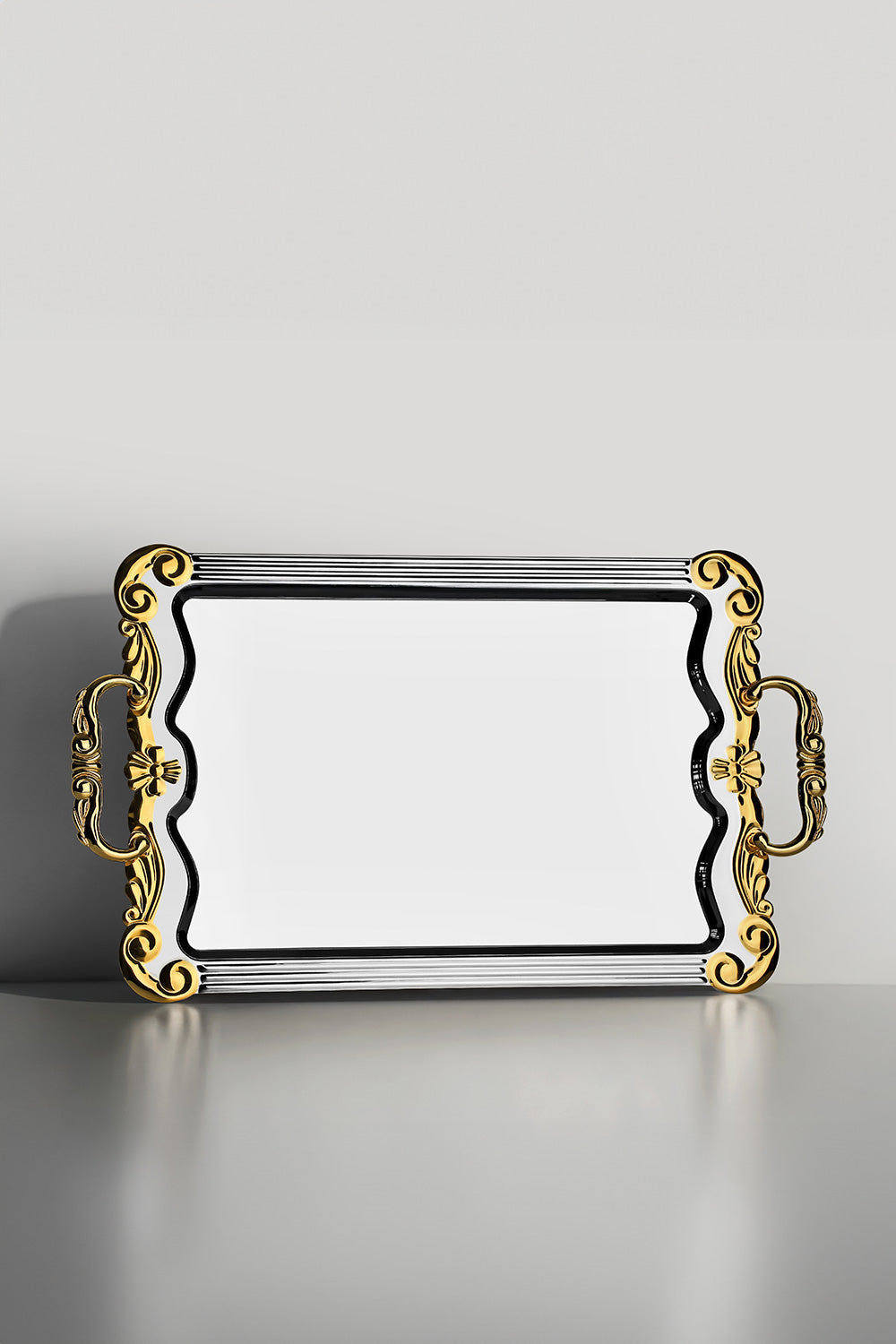 Babil Gold Plain Steel Tea Tray