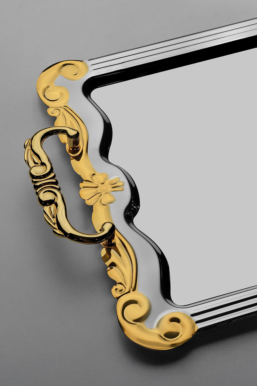 Babil Altın Saten Çelik Çay Tepsi