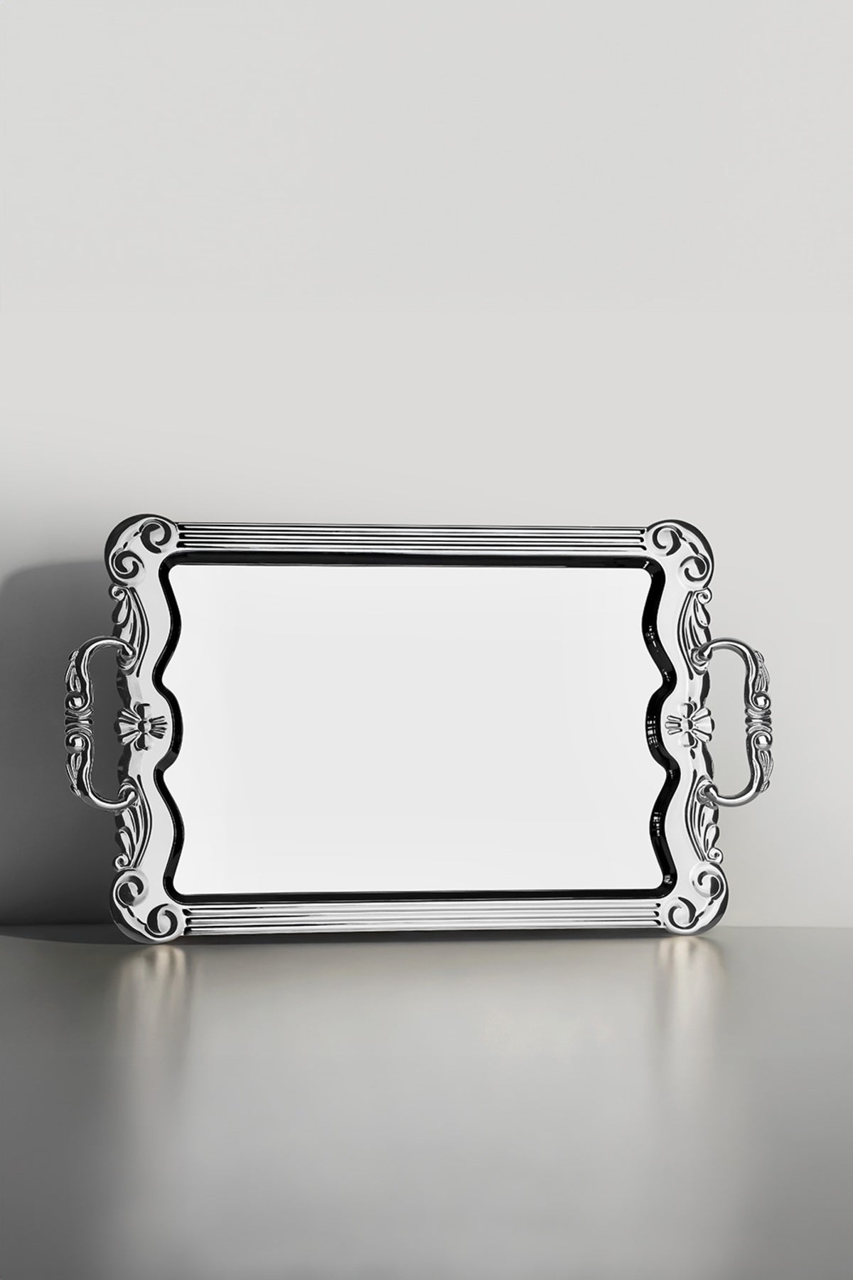 Babil Sade Çelik Çay Tepsi