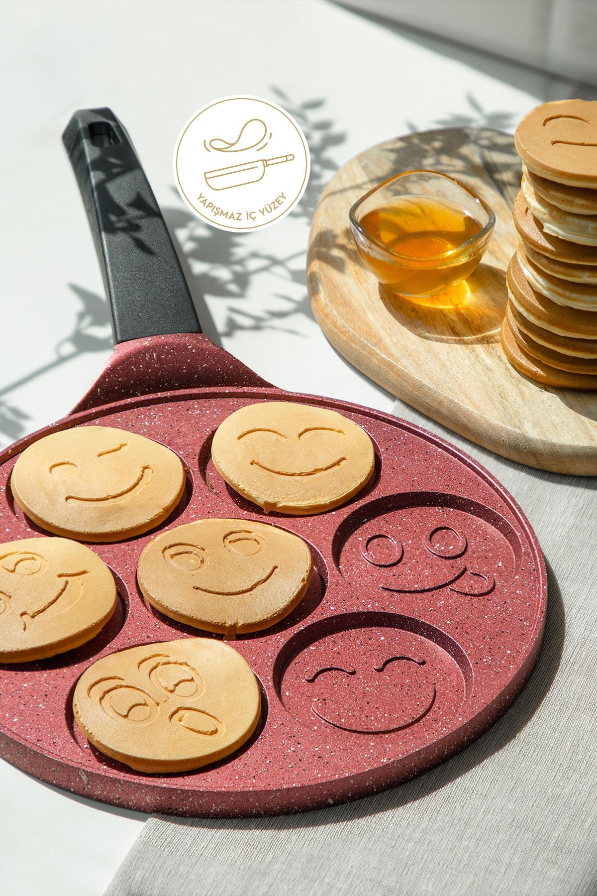 Bordo Alüminyum Döküm 27 Cm Krep Tavası