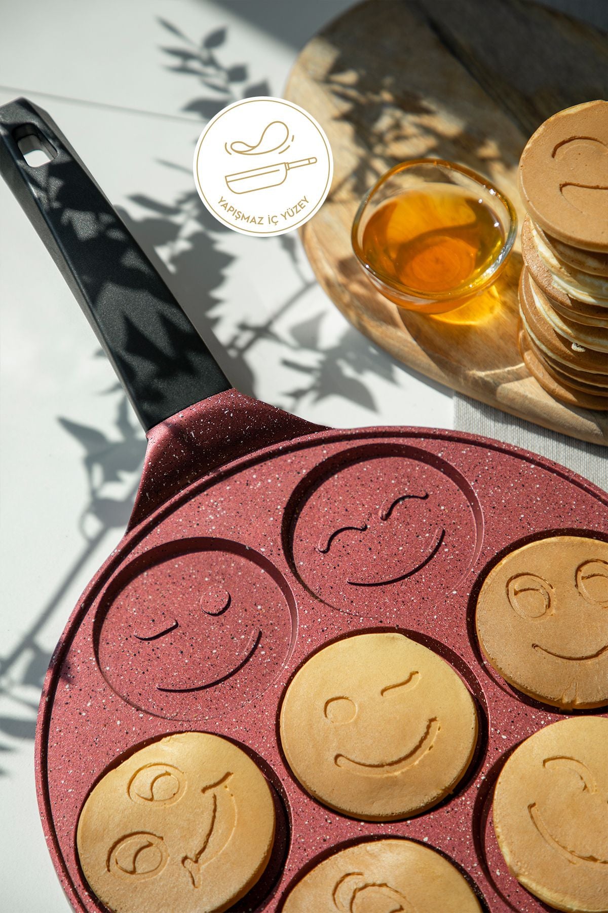 Bordo Alüminyum Döküm 27 Cm Krep Tavası