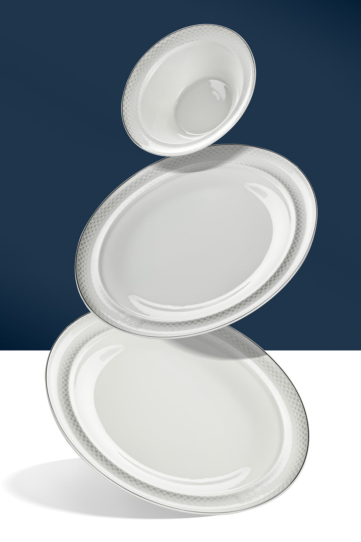 Camelia Platin Yaldızlı 28 Parça Porselen Yemek Takımı