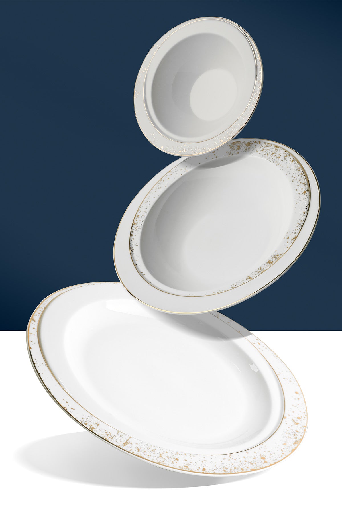 Carla Gold Yaldızlı 28 Parça Porselen Yemek Takımı