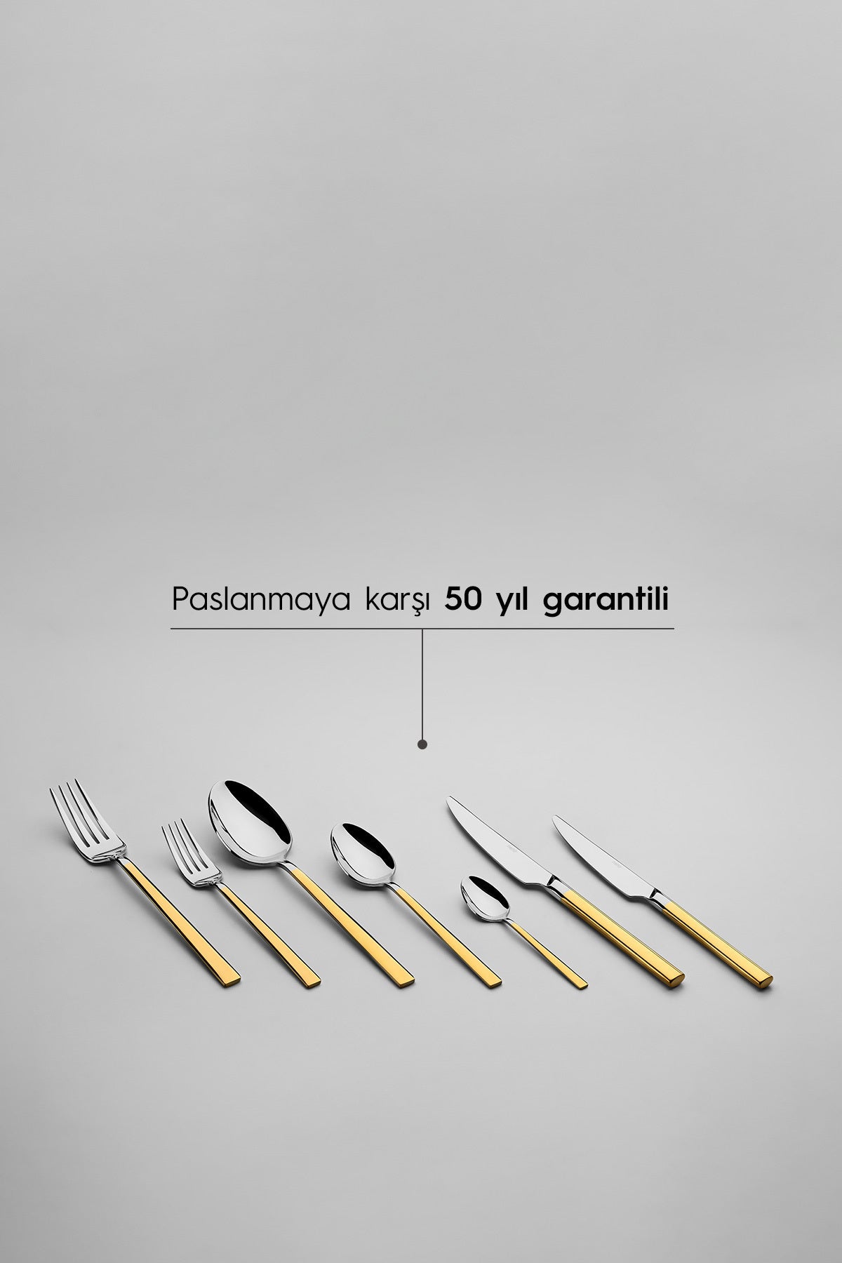 Dalyan Altın Sade 12 Kişilik 89 Parça Deri Kutulu Çatal Kaşık Bıçak Takımı