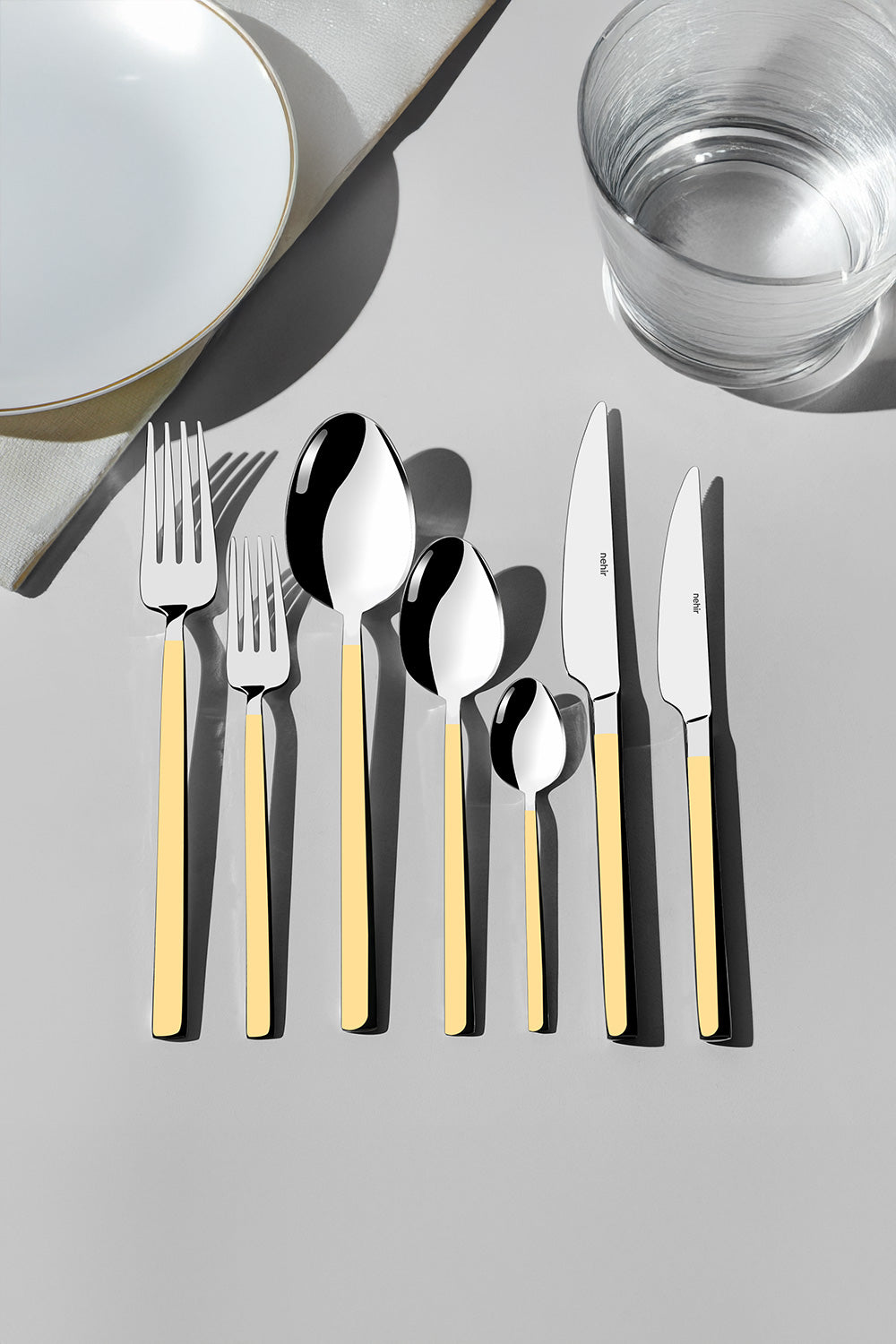 Dalyan Altın Sade 84 Parça Kutulu Çatal Kaşık Bıçak Takımı