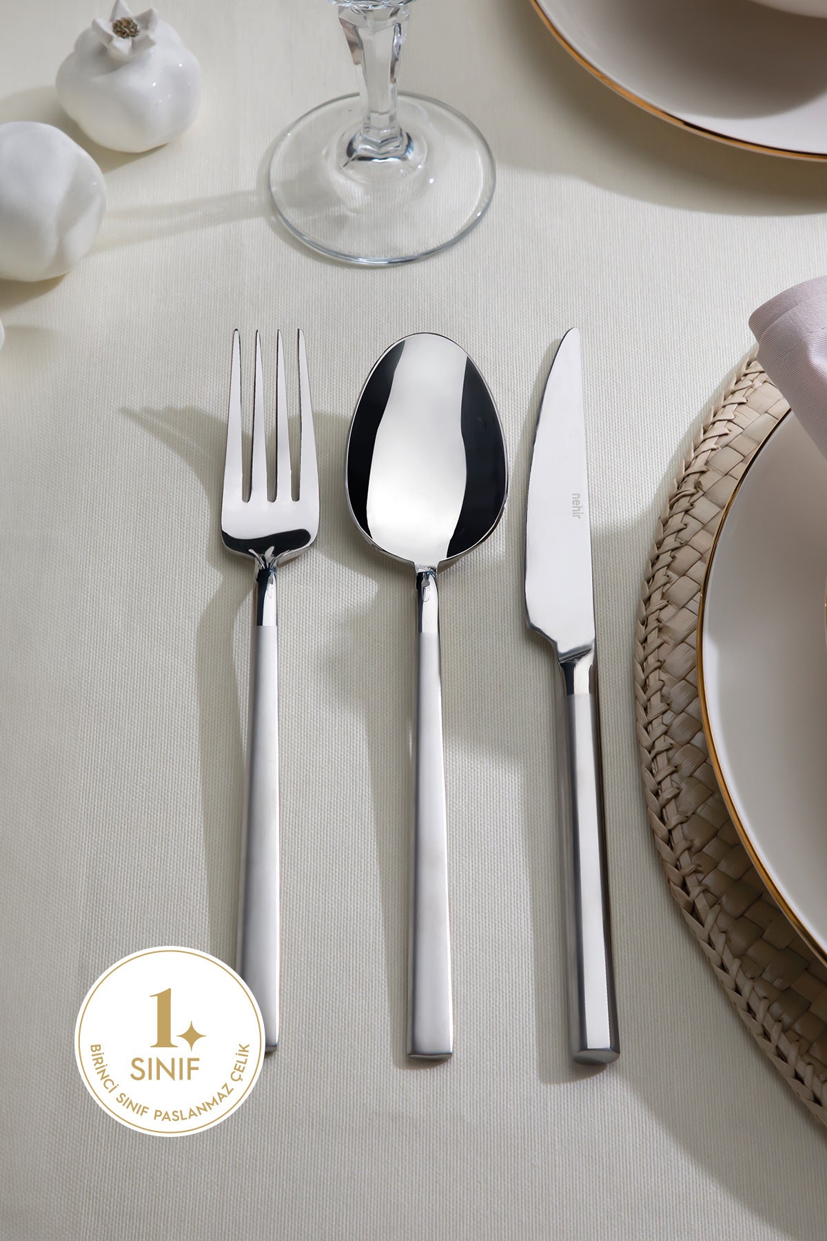 Dalyan Saten 12 Kişilik 89 Parça Deri Kutulu Çatal Kaşık Bıçak Takımı