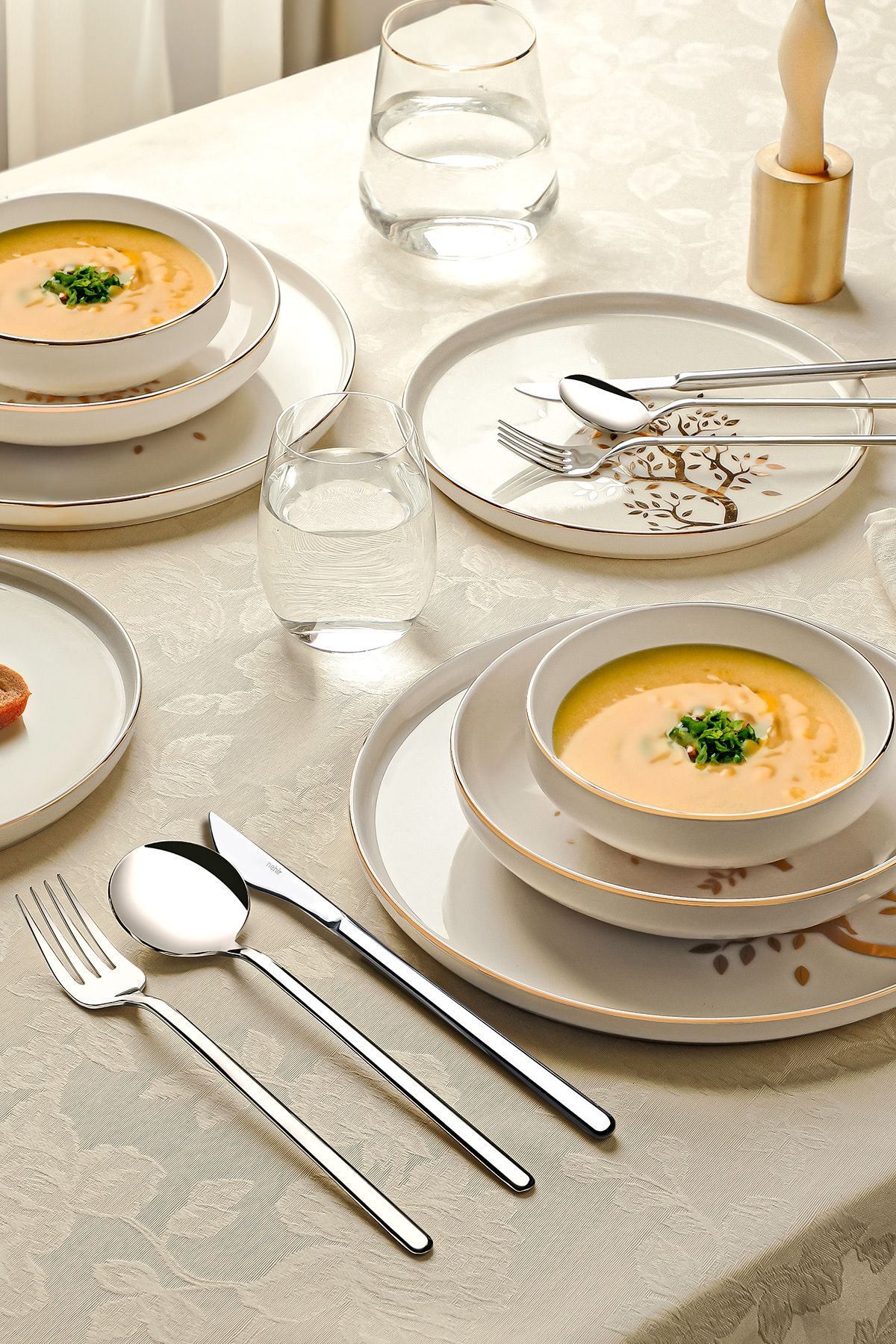 Duru 6 Kişilik 24 Parça Hayat Ağacı Porselen Yemek Takımı