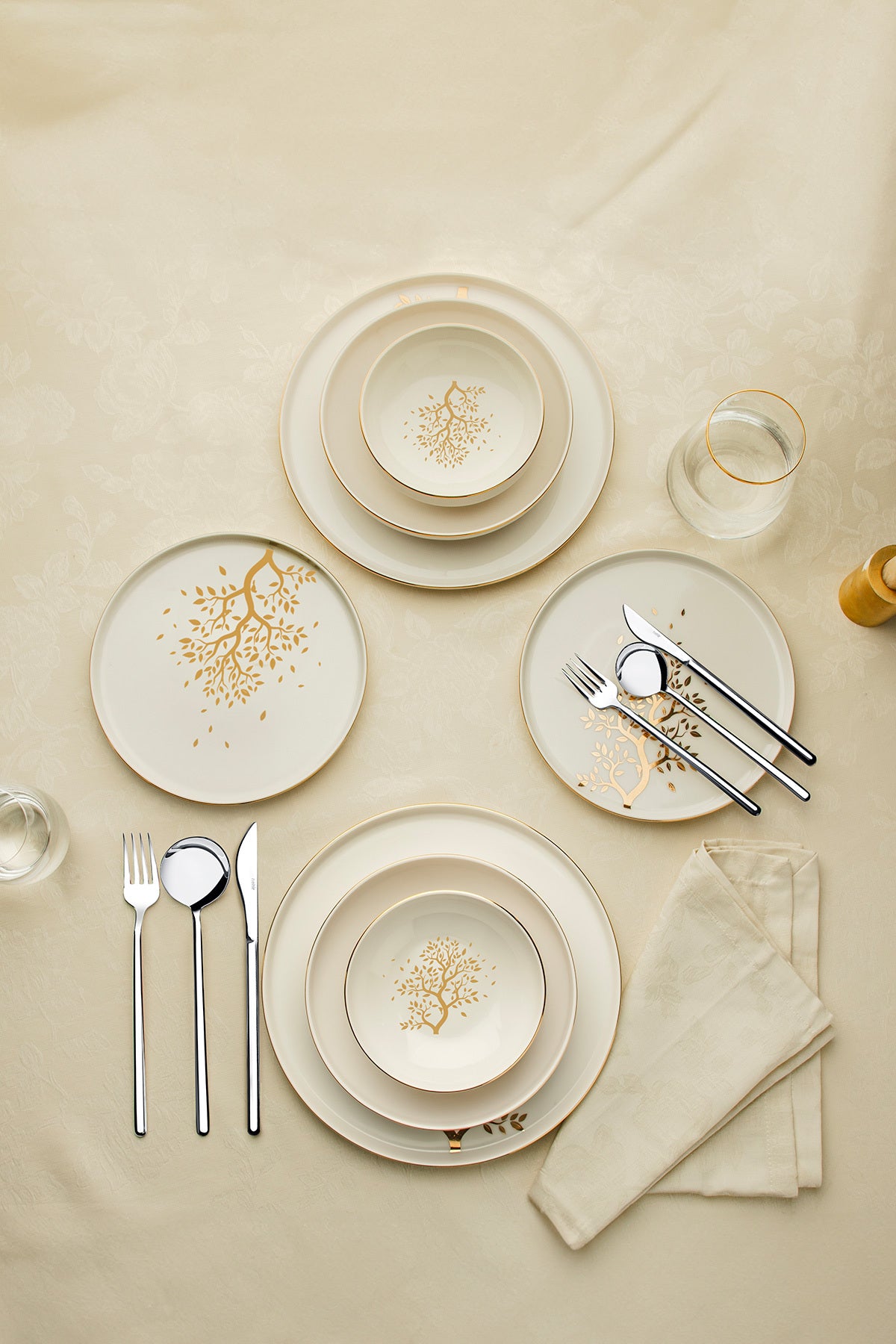 Duru 6 Kişilik 24 Parça Hayat Ağacı Porselen Yemek Takımı