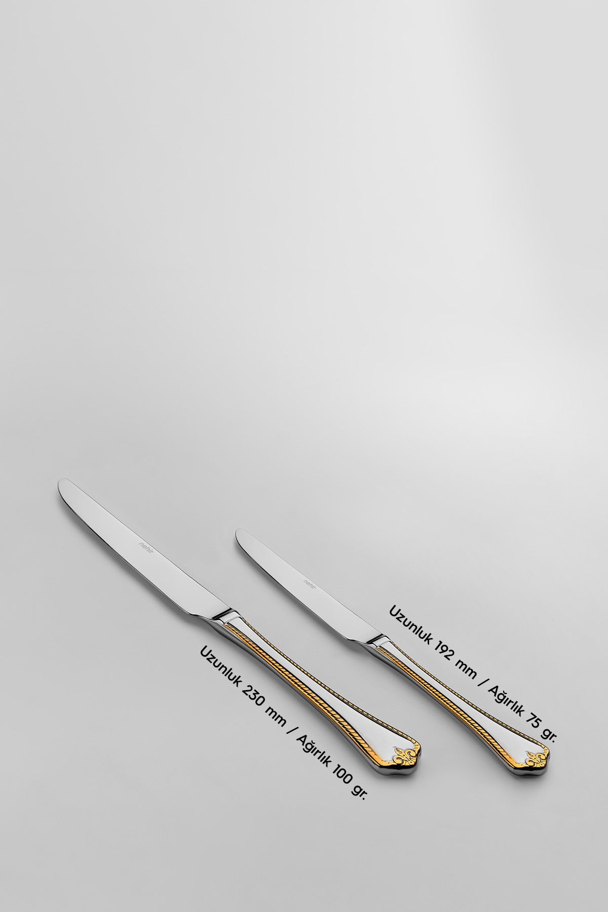 Fulya Altın Sade 12 Kişilik 84 Parça Deri Kutulu Çatal Kaşık Bıçak Takımı