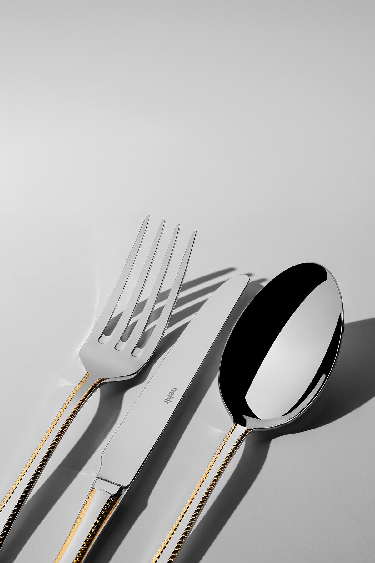 Fulya Altın Sade 12 Kişilik 89 Parça Kutulu Çatal Kaşık Bıçak Takımı