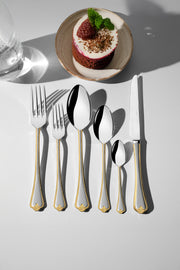 Fulya Altın Saten 6 Kişilik 36 Parça Kutulu Çatal Kaşık Bıçak Takımı