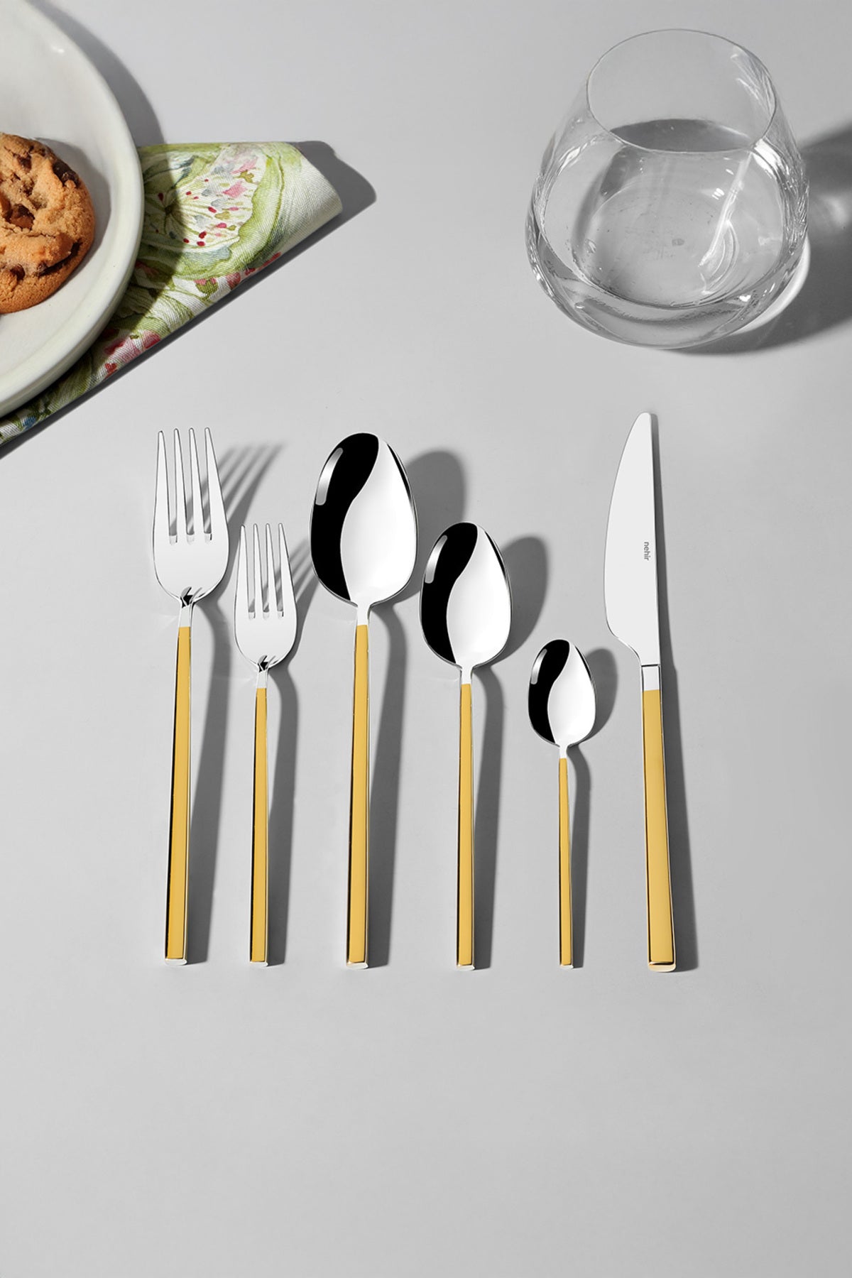 Gloria Altın Sade 12 Kişilik 72 Parça Çatal Kaşık Bıçak Takımı