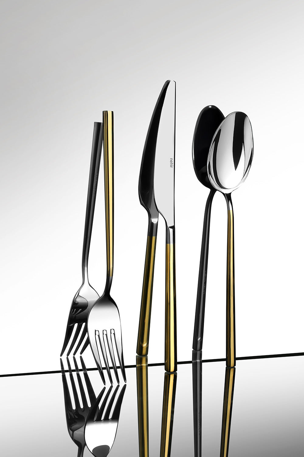 Gloria Altın Sade 12 Kişilik 84 Parça Deri Kutulu Çatal Kaşık Bıçak Takımı