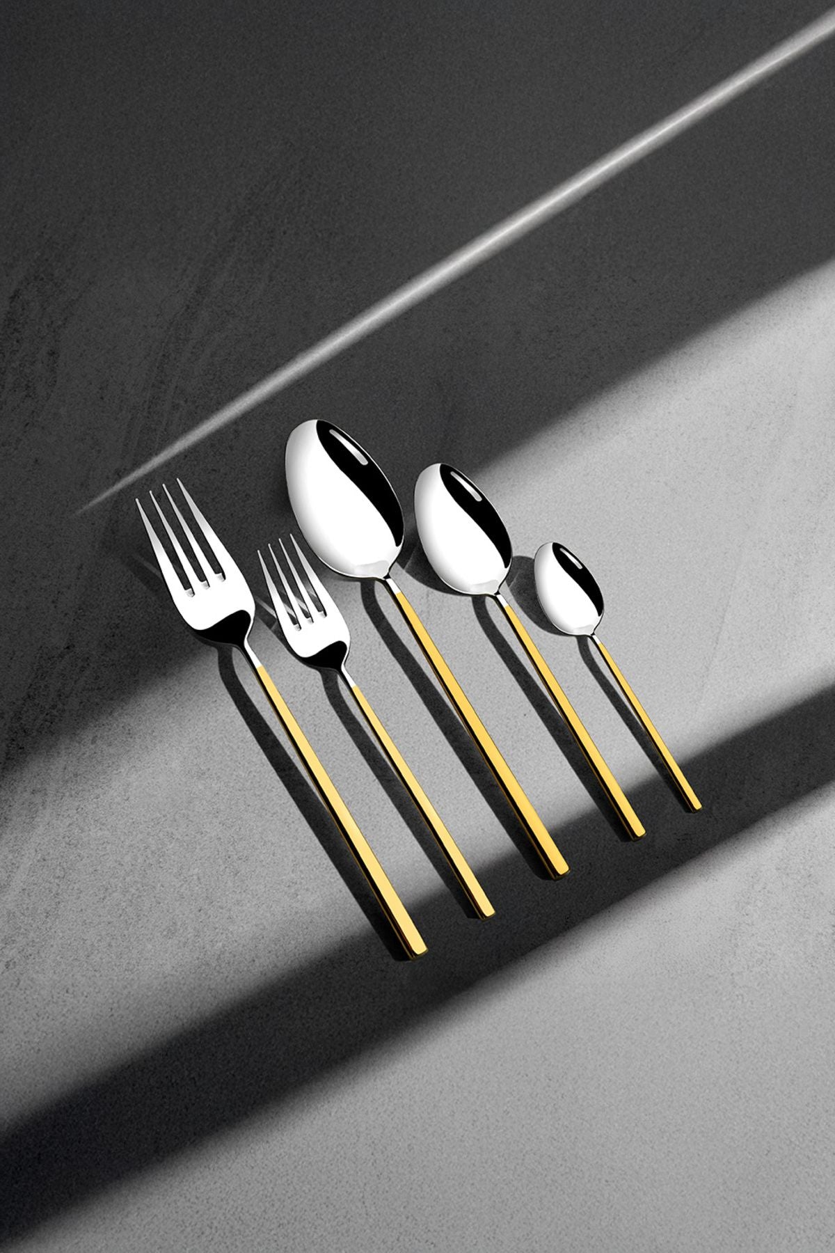 Gloria Altın Sade 6 Kişilik 36 Parça Kutulu Çatal Kaşık Bıçak Takımı