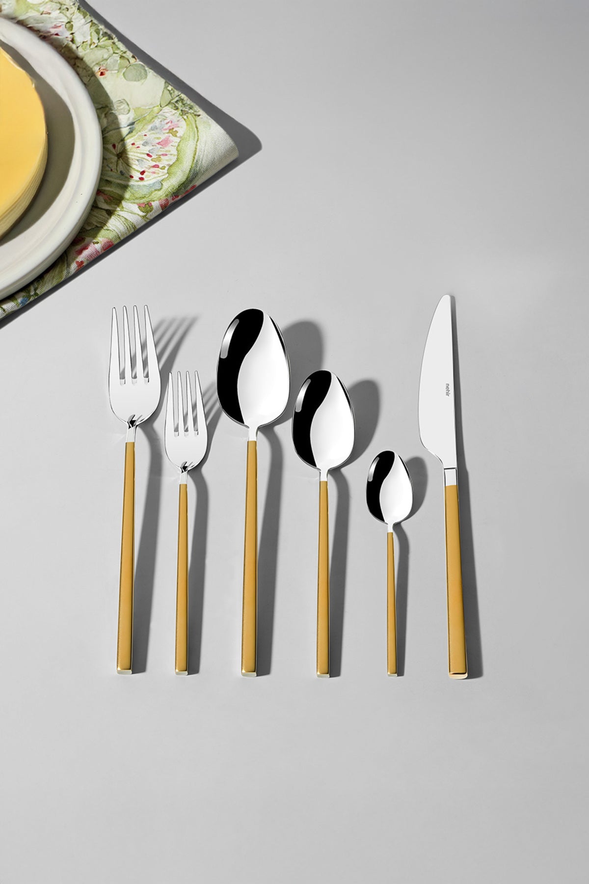 Gloria Altın Saten 12 Kişilik 72 Parça Kutulu Çatal Kaşık Bıçak Takımı