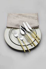 Gloria Altın Saten 12 Kişilik 84 Parça Kutulu Çatal Kaşık Bıçak Takımı