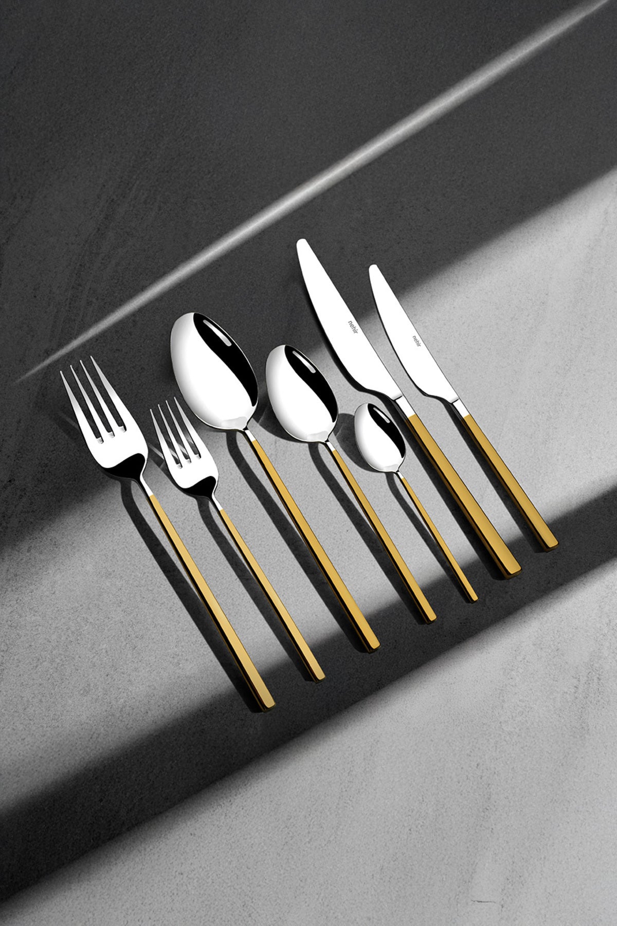 Gloria Altın Saten 12 Kişilik 84 Parça Kutulu Çatal Kaşık Bıçak Takımı