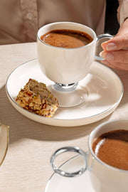 Karmen 6-Person 12-Piece Platinum Porcelain Coffee Cup Set