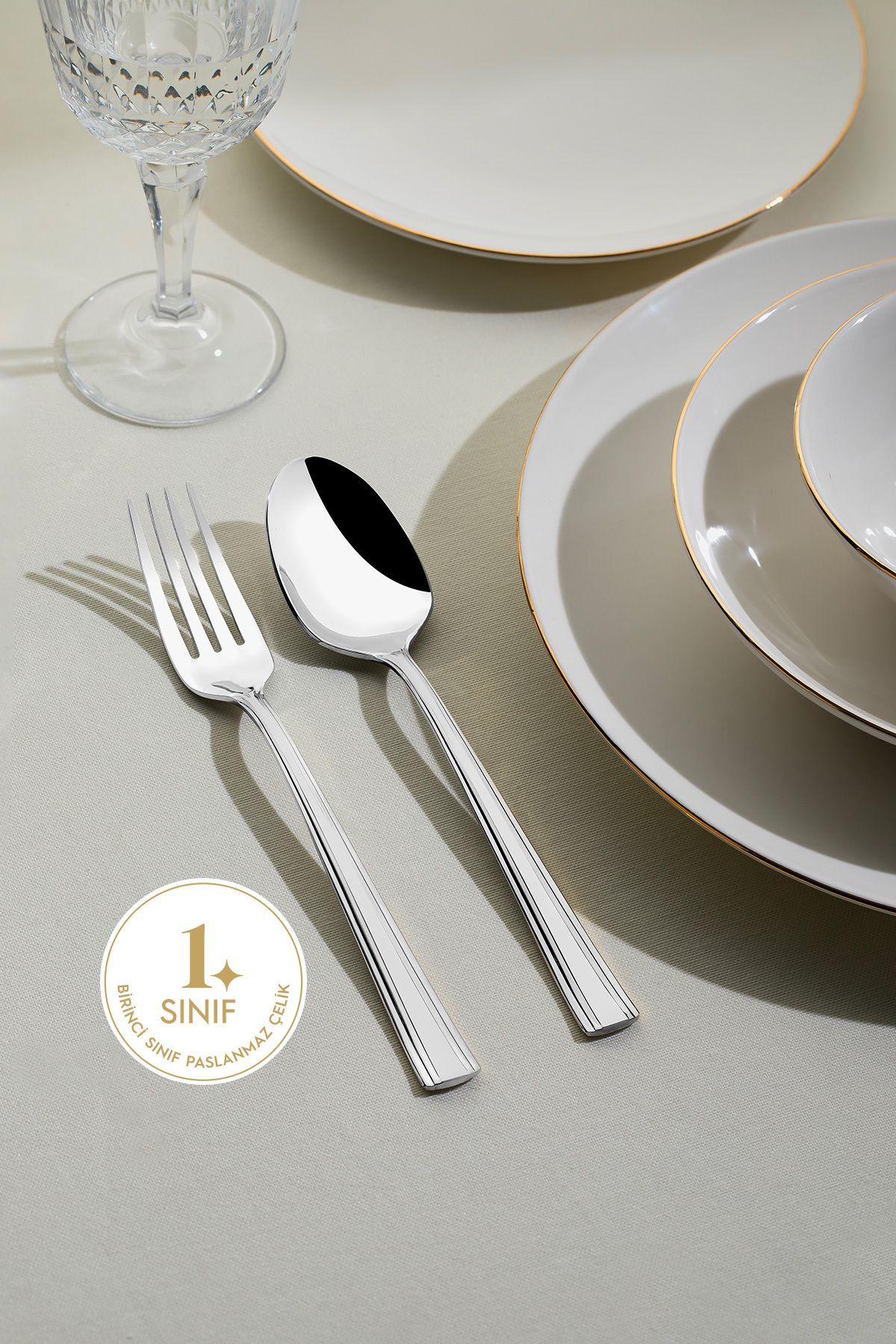 Katre Sade 6 Kişilik 30 Parça Kutulu Çatal Kaşık Takımı