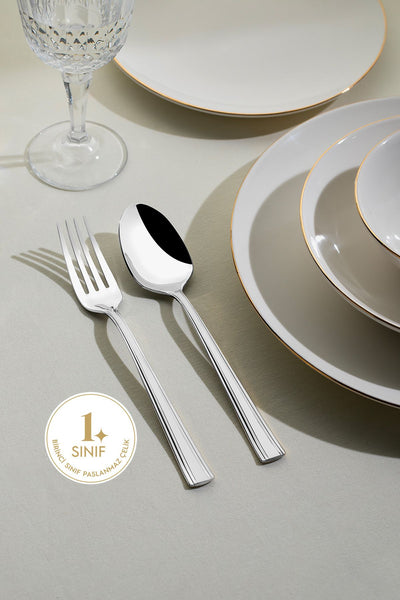 Katre Sade 6 Kişilik 30 Parça Kutulu Çatal Kaşık Takımı